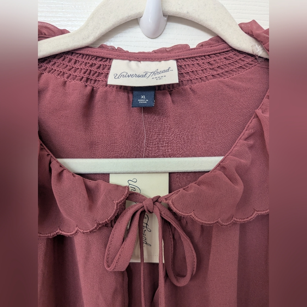 Universal Thread Pink Long Sleeve Sailor Collar Blouse - Picture 3 of 5